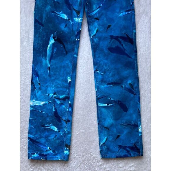 NWT Zara Straight Fit High Rise Regular Length Printed Jeans in Blue, Size 0 & 4 - Picture 13 of 16